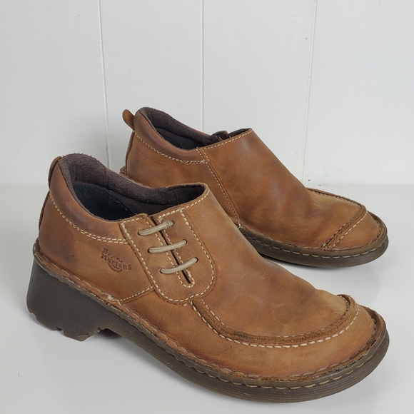 Dr Martens size brown slip on healed moccasin
